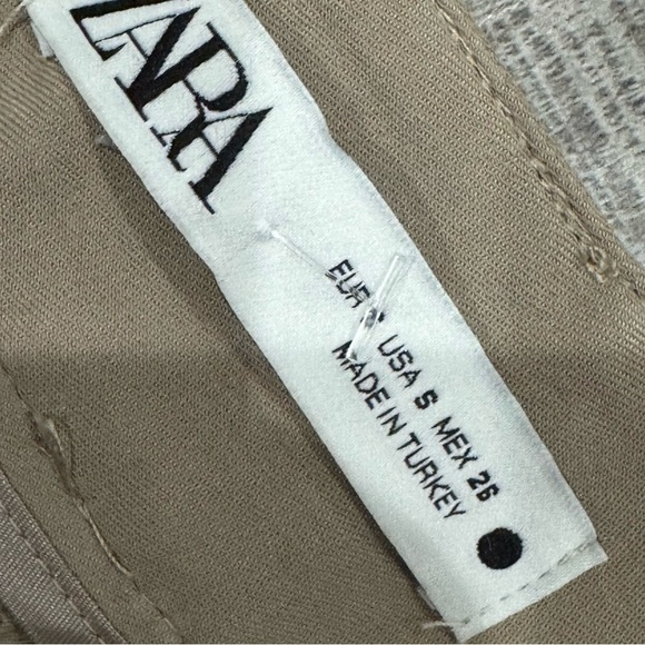 Zara brown/ tan pleated high rise wide leg pant ❤️ - Picture 4 of 7